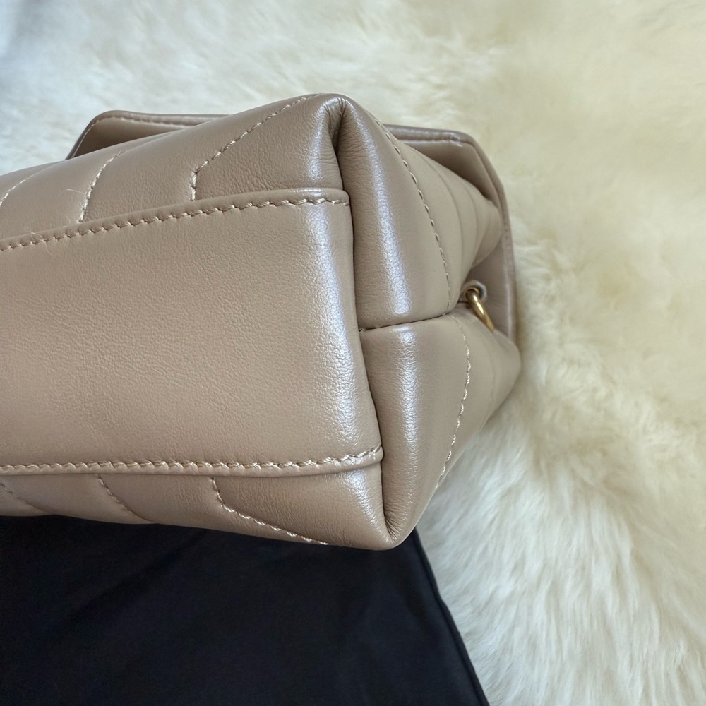 Saint Laurent Taupe Quilted Crossbody Bag - Picture 10 of 16